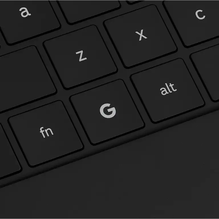 Samsung Galaxy Chromebook Plus device up-close look at the keyboard.