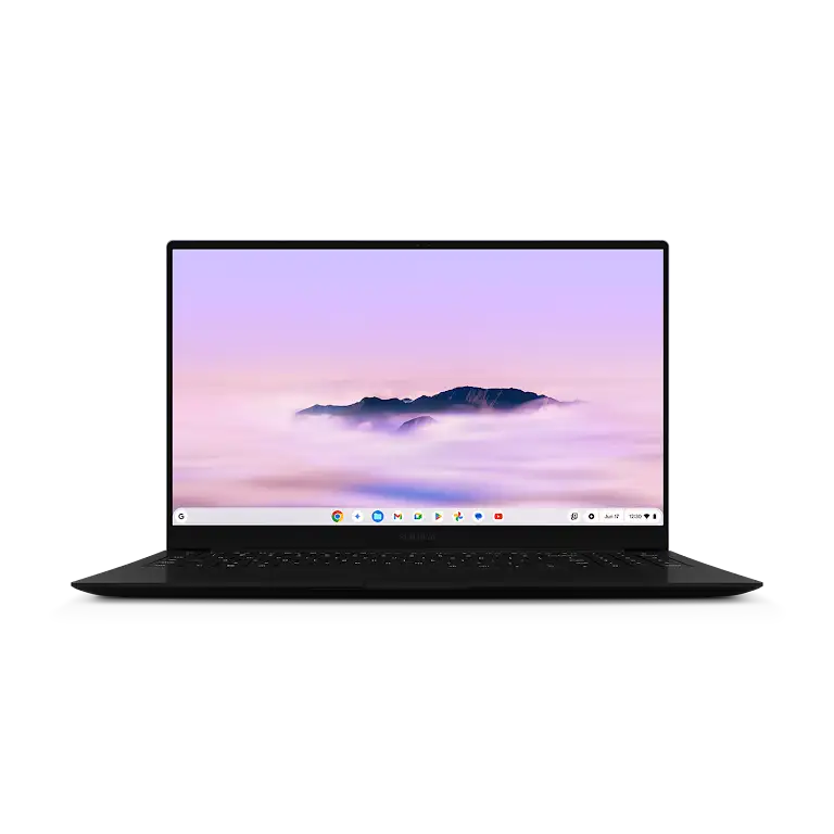 Samsung Galaxy Chromebook Plus device front view.