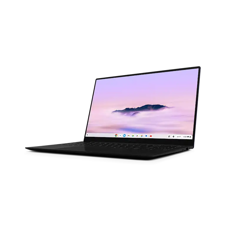 Samsung Galaxy Chromebook Plus device right side view.