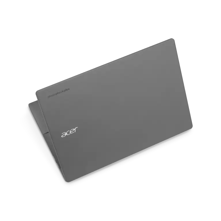 Acer Chromebook Plus 516 device almost closed top view.
