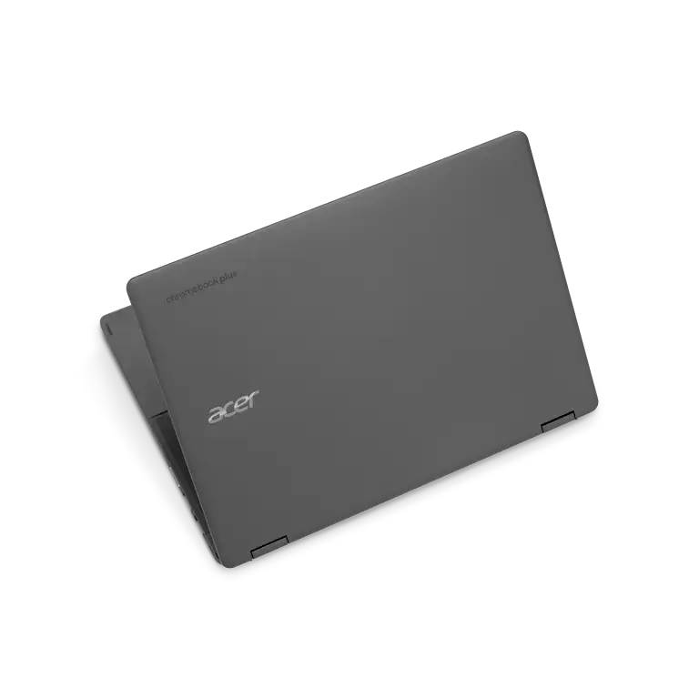 Acer Chromebook Plus Spin 514 device almost closed top view.